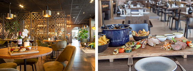 Impressiefoto's van de luxe restaurants van Fletcher Hotels