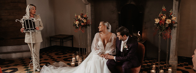 672 x 250 Kasteel Coevorden Trouwen Styled Shoot Outfits