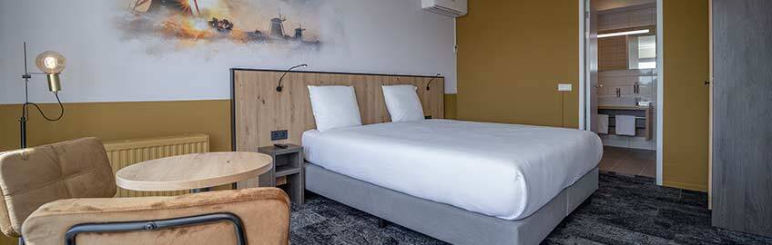 kamer, bed, stoel, tafel