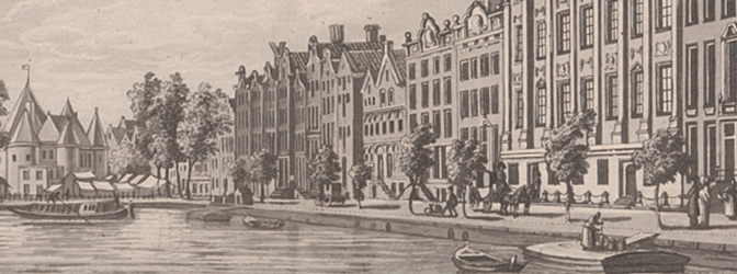 Oude tekening van Amsterdam
