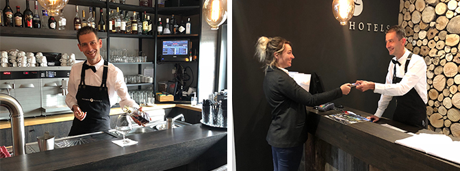 De bar en receptie van Fletcher Boutique Hotel Duinoord
