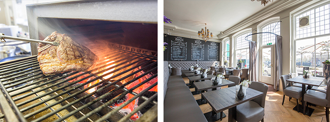 Vlees op de grill en het restaurant van Bar Bistro DuCo Middelburg