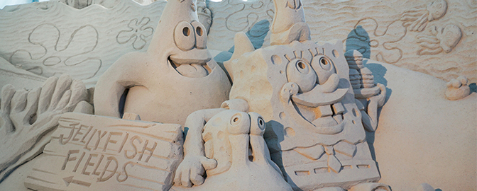 Zandsculpturen Spongebob