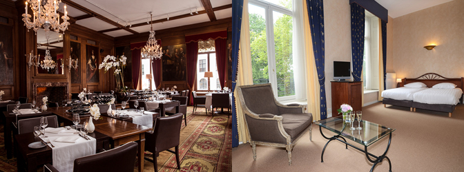 restaurant en hotelkamer van Fletcher Hotel-Paleis Stadhouderlijk hof