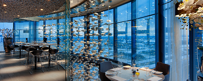Panoramisch uitzicht vanuit het restaurant van Fletcher Hotel Amsterdam