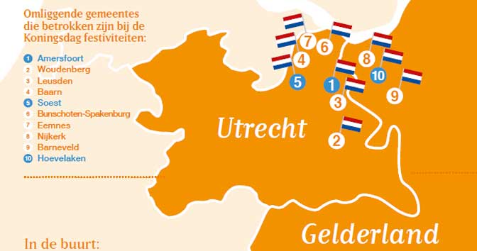 Koningsdag steden in Utrecht